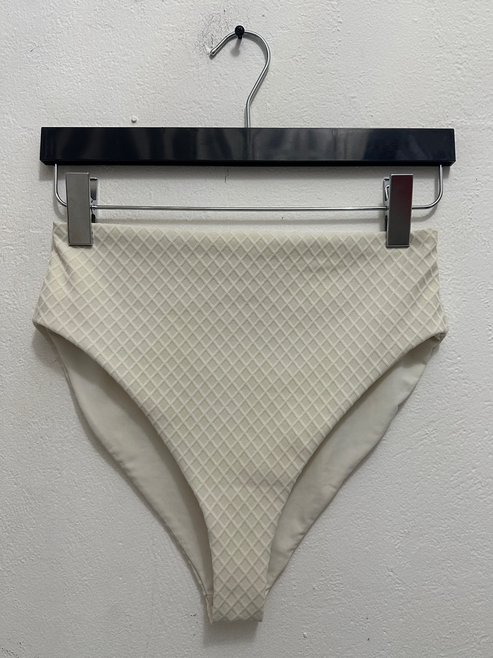 Mara Hoffman Women’s M High Rise Bikini Bottom Cream Textured